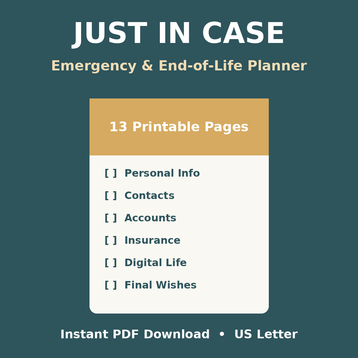 Just In Case Planner