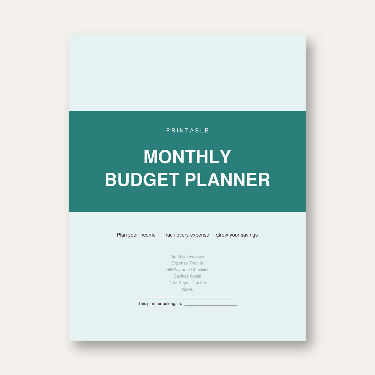 Monthly Budget Planner (Printable PDF) – Planner Studio